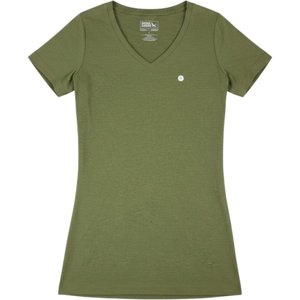 Eddie Bauer Womens V Neck Short Sleeve T Shirt Olive Green Size XS